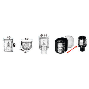 Utility 88 black/white bow navigation light