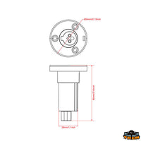 Spare base for pole lights - Type Recessed on top - Material Nylon + Aisi 316 stainless steel - Recessed mm Ø 28xH.80 - Base dimensions mm54 [L3980054]