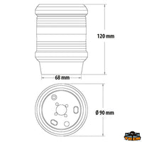 12V Round navigation lights black color body red glass 180° green 180° white 360° - Glass Red 180°-Green 180°+ White 360° - Black colour [L1080003]