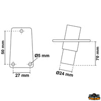 Halogen pull-out pole light black color height 600 mm - H mm 600 - Description 360° Removable - For boats <20 [L3801530]