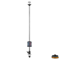 Halogen 360° pull-out flat-mounting pole light with Combi 225° light black colour Trem L3800101