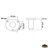 Led 360° Easy led pull-out flat-mounting anchor light with Lunar base white color - H mm 1000 - Description 360° Extractable flat - For boats <20 [L4132110]