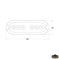 6 led oval underwater light white color 12000K - Color White 12000K - Dimensions 68x206xH30 mm [L4406012]