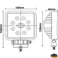 High power waterproof led spotlight 8 led x 3W - Dimensions mm H128 x W110 x D35 [L2230105]