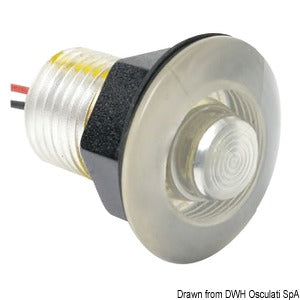 Clear polycarbonate courtesy light w/red LED