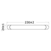 Free-standing LED light fixture white 230x24x11 mm