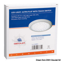 Ultra-flat LED light chromed ring nut 12/24 V 3 W