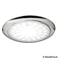 Ultra-flat LED light chromed ring nut 12/24 V 3 W