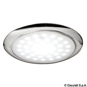 Ultra-flat LED light chromed ring nut 12/24 V 3 W