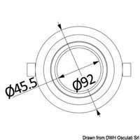 Recess swivelling LED light, warm light 2W