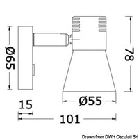 Dimming LED light aluminium + glass diffuser