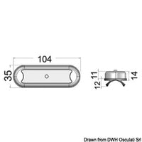 Bimini compact overhead 8 HD LEDs Flat bottom with switch