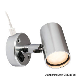 BATSYSTEM Tube LED spotlight w/USB outlet 12V 0.6W