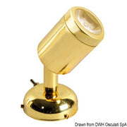 Articulated spotlight polished brass 1 x 3 W HD