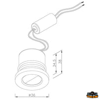 Recessed mounting led ceiling light 58 lumen - Max intensity CD 259 - Cut out mm 30 - CRI >80 - Power1.3W - Voltage								

								10-32VDC [L4404016]