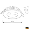 Recessed mounting led ceiling light - Colore White 3000K - Max intensity CD 107 - Cut out 55mm - CRI>80 - Body color								

								White [L4407807]