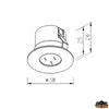 Recessed mounting LED ceiling light - Power 1,5W - Voltage 10-32VDC - Color Warm white 3000K - Lumen95 - Max intensity CD								

								465 [L4474817]