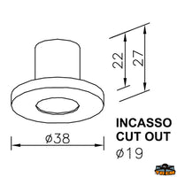 Recessed mounting led courtesy light 17 lumen - Max intensity CD 20 - Cut out mm 19 - CRI >80 - Power0.6W - Voltage								

								10-32VDC [L4403038]