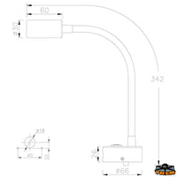 Articulated led spotlight with usb socket without dimmer - Dimmer No - Colore White 3000K - Max intensity CD 488 - CRI>80 - IP								

								20 [L4417054]