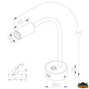 Articulated led spotlight with usb socket with dimmer - Dimmer Yes - Colore White 3000K - Max intensity CD 488 - CRI>80 - IP								

								20 [L4417055]