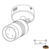Led spotlight with usb socket with dimmer - Dimmer Yes - Colore Warm white 3000K - Max intensity CD 637 - CRI>80 - Power								

								3.5+6W [L4472032]