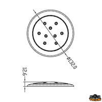 Recessless led ceiling diameter 110 mm - Ø mm 110 - Watt 3,2 - Lumens 108 - Volts12 - K								

								2900-3200 - LEDs 6 - LED angle 25° [L4406070]