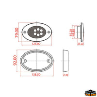 12V led ceiling light with lighting by glass pressure 6 led - Volts 12 - Watt 3,0 - LEDs 6 - Dimensions mm138x92 - Light color								

								White [L4400075]