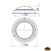 Round ceiling light - Glass Ø 95 mm - Base Ø mm 140 - 12V 10W lamp - Light colour: White [L4400550]