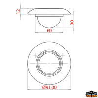Halogen spotlight white color - Ø mm 90 - 12V 10W lamp - Light color White [L4400172]