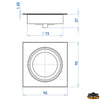 Square halogen spotlight  - Dimensions 85x85 mm - 12V 10W lamp - Light color White [L4400176]