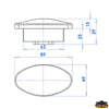 Oval courtesy light red color - Lens color Red - 12V 10W lamp [L4482169]