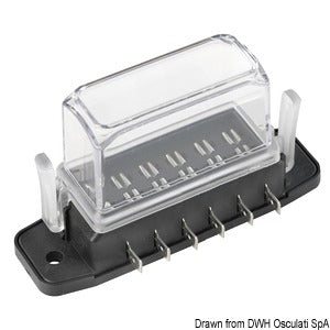 Watertight blade fuse holder deep lid 6 seats