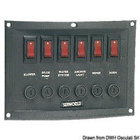 Horizontal control panel w. 6 switches