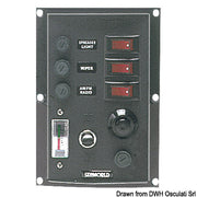 Vertical control panel w. 3 switches + horn