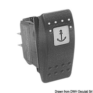 (ON)-OFF switch red LED 12 V