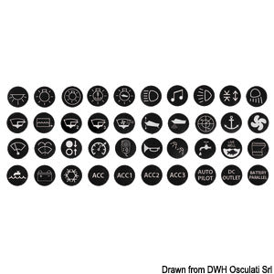 Set of 40 marine stickers for Flat vandalism-proof switches type 14.215.xx