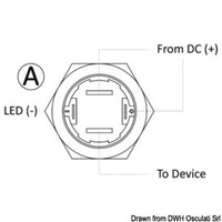 FLAT S.S. switch (ON)-OFF 12 V blue