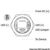 FLAT S.S. switch (ON)-OFF 12 V blue