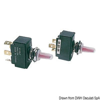 Toggle switch, lighted ON/OFF/ON