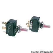 Toggle switch, lighted ON/OFF/ON