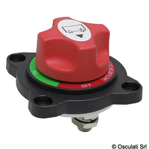 Battery switch for semi-recessed mounting