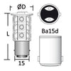 LED bulb 12/24 V BA15D 2 W 140 lm