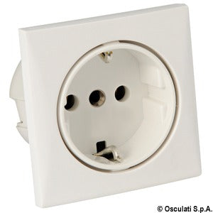 AC socket 220V Schuko type white