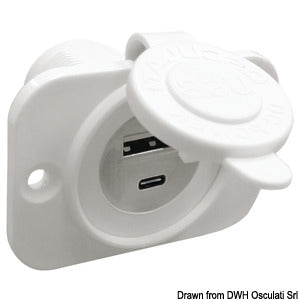 A-Type USB plug + C-Type white