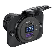 Digital voltmeter + dual USB plug Type A+C