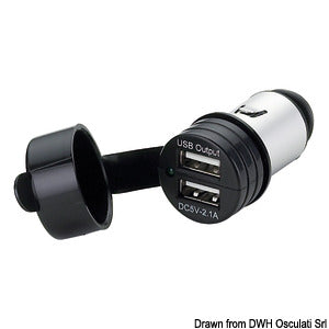 Double USB w/watertight cup