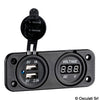 Digital voltmeter and dual USB port 4.8A
