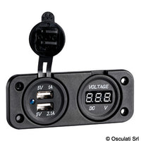 Digital voltmeter and dual USB port 4.8A