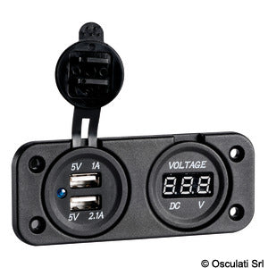 Digital voltmeter and dual USB port 4.8A