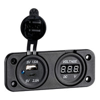 Digital recess voltmeter + double USB A-C